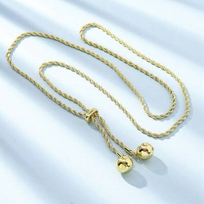 Round Brass Slider Lariat Necklaces for Women