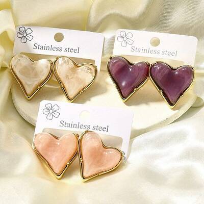 304 Stainless Steel Plastic Stud Earrings