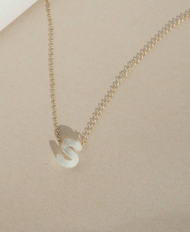 Dawn Initial Necklace | Metal Color: Solid 14K Gold | Style: S