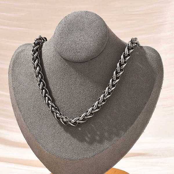 304 Stainless Steel Wheat Chain Necklaces for Women Men