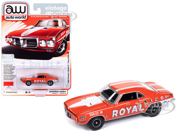 1969 Pontiac Firebird Royal Bobcat Carousel Red with White Stripes and Graphics \