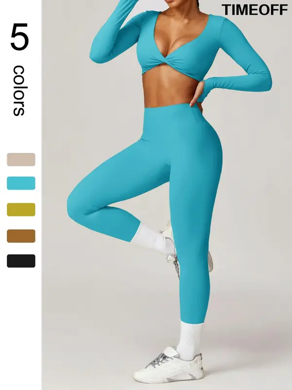 TIMEOFF Jinammonia fabric skin-friendly soft quick-drying breathable Women's Butterfly-shaped Pleated Low-cut Long-sleeved Hi...