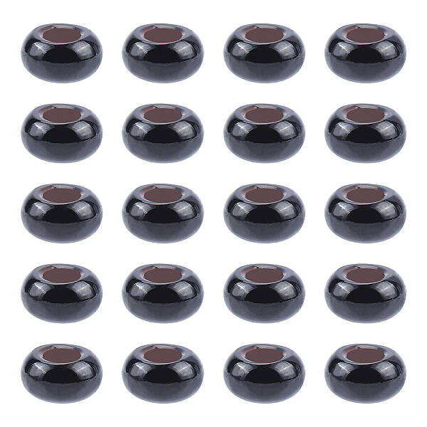 20 Pcs Natural Black Agate European Beads