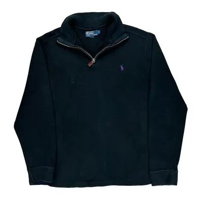 Polo By Ralph Lauren 1/4 Zip - Large Black Cotton
