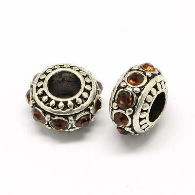 Alloy Rhinestone European Beads