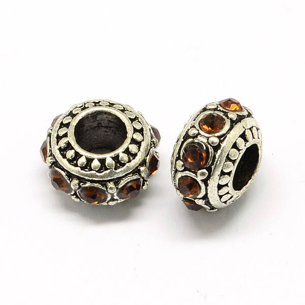 Alloy Rhinestone European Beads