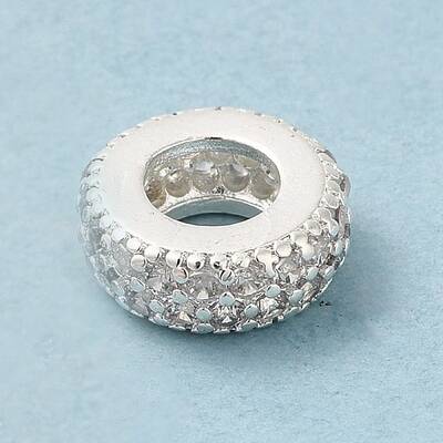 Rack Plating Brass Cubic Zirconia European Beads