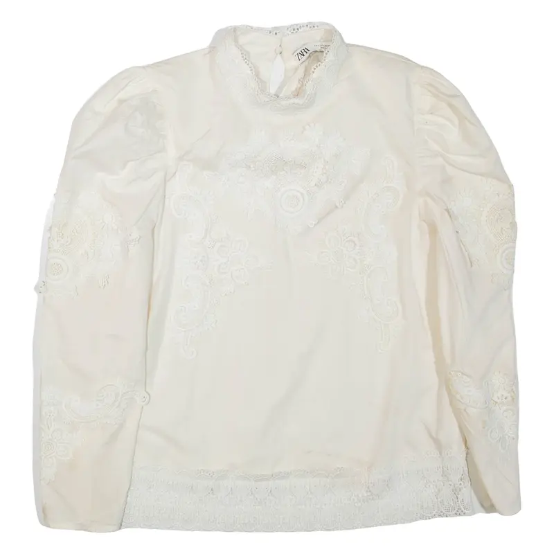 ZARA Womens Blouse White Long Sleeve S
