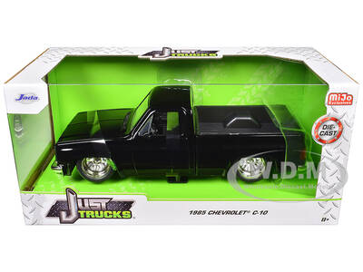 1985 Chevrolet C-10 Pickup Truck Black with Minilite Wheels Just Trucks Series 1/24 Diecast Model Car by Jada