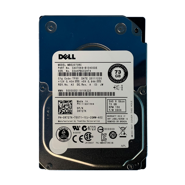 R727K Dell 73GB 6Gb/s SAS 15000 2.5-inch 16MB Hard Drive