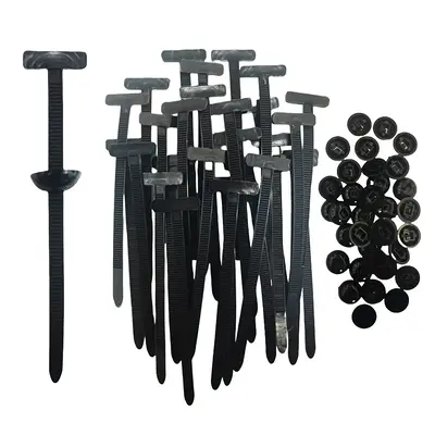 50Pcs Nylon Universal Cable Tie Buckle,Heavy Duty Self-Locking Nylon Zip Ties Holder, Multipurpose Plastic Cable Ties Tool fo...