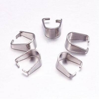 Tarnish Resistant 304 Stainless Steel Snap on Bails