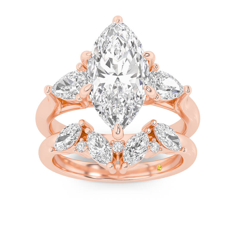 Lumina Lab Grown Marquise Diamond Engagement Ring with the Annabella Wedding Band | 10K Rose Gold 2 1/4 ct. tw.