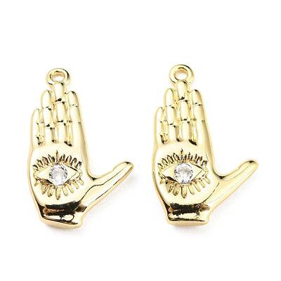 Brass Micro Pave Clear Cubic Zirconia Pendants