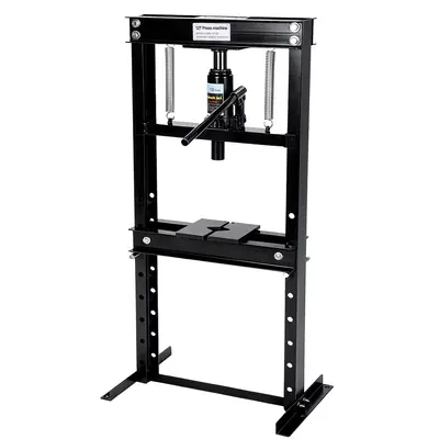 Garvee 12 Ton H-Frame Hydraulic Shop Press, Garage Floor Press with Adjustable Height (3.54 to 24.8), Stamping Plates, Buil...