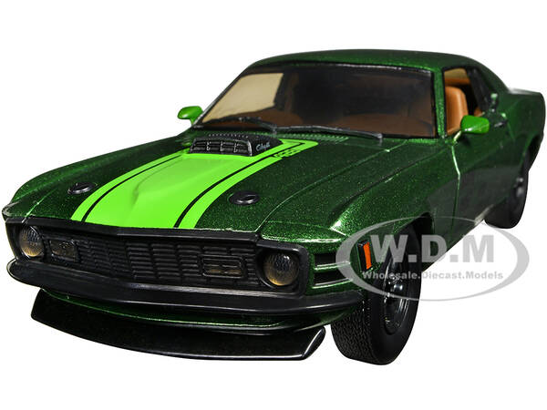 1970 Ford Mustang Mach 1 428 Green Metallic with Light Green Hood Limited Edition to 6550 pieces Worldwide 1/24 Diecast Model...