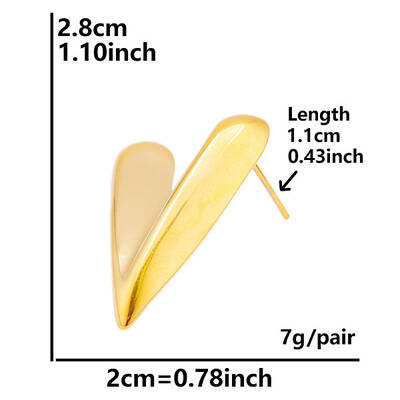 Stylish 304 Stainless Steel Heart Stud Earrings for Women
