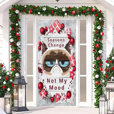 Garfield Seasons Change Gifts Christmas Door Cover - Aperturee