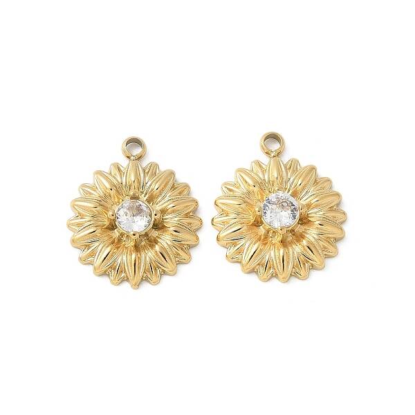 304 Stainless Steel Rhinestone Pendants