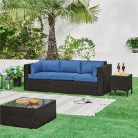 【2 Boxes Delivery】Yaheetech 3-Seater Patio Wicker Sofa with Cushions, Outdoor Rattan Couch with Deep Seat & Protective Co...