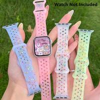 Fashionable Silicone Watch Band (Band Only), Soft Watch Band for Women & Girls, Wearable Accessories Compatible with Apple Wa...