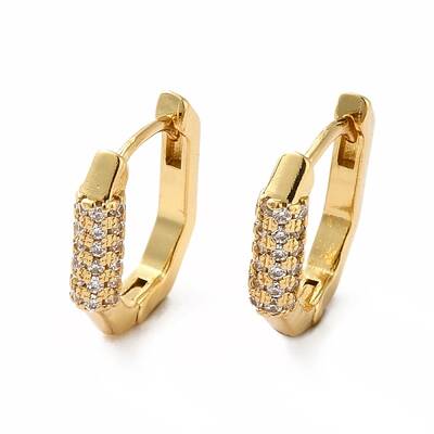 Cubic Zirconia Oval Hoop Earrings