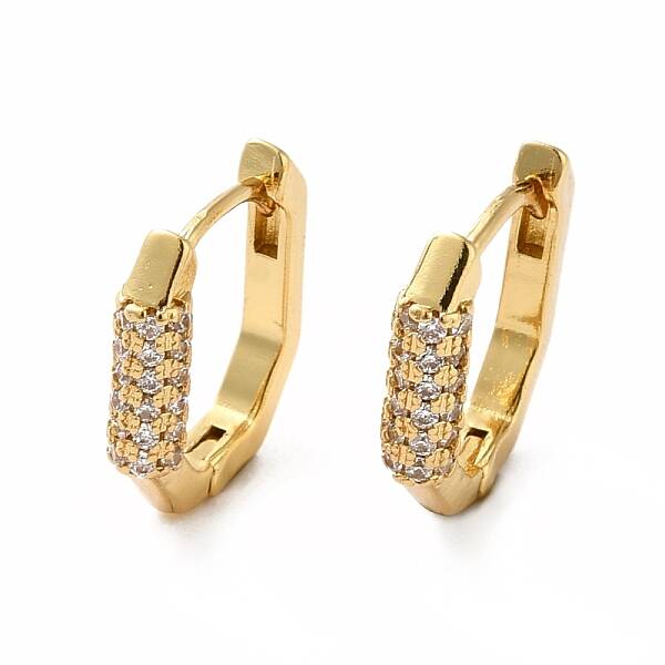 Cubic Zirconia Oval Hoop Earrings