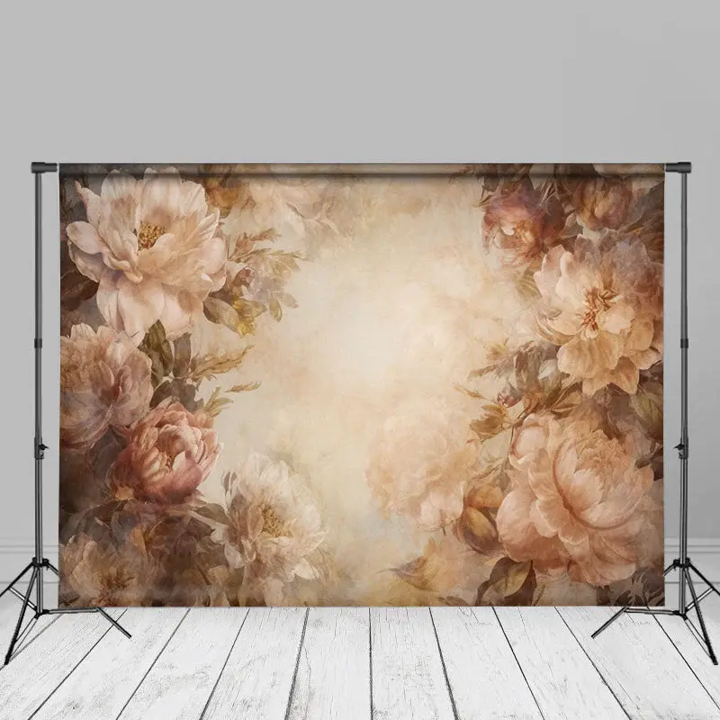 Fine Art Romantic Floral Beige Abstaract Backdrop - Aperturee