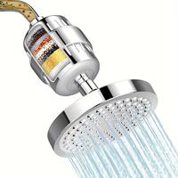 HOLENGS High Output Rain Shower Head And Hard Water Filter, Water Softener Showerhead For Bathroom, 20 Stage Shower Filter Re...