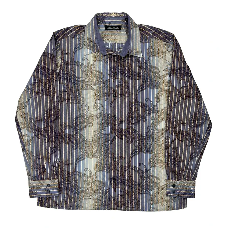 Klauss Boehler Patterned Shirt - XL Blue Cotton