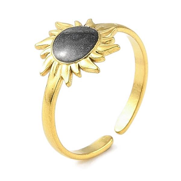 304 Stainless Steel Enamel Open Cuff Rings for Women