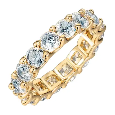 PAVOI 14K Gold Plated Cubic Zirconia Love Rings - 4mm Stackable for Women