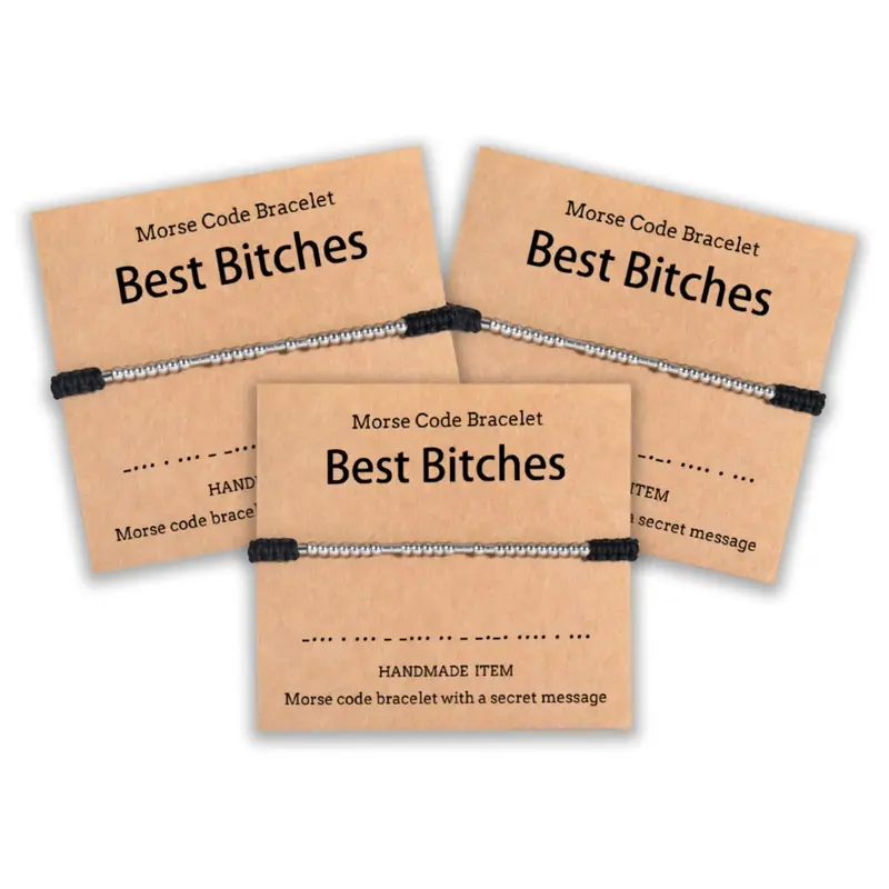 2/3 PCS Best Bitches Morse Code Bracelet Best Friend Gift for Women Funny Friendship Gift Christmas Friendsgiving Valentines ...