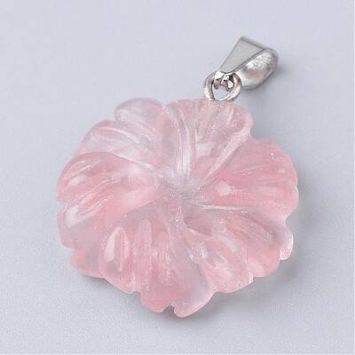 Cherry Quartz Glass Pendants