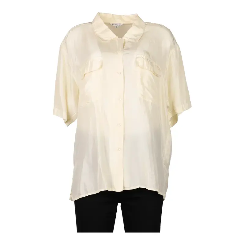 Unbranded Short Sleeve Shirt - XL Beige Silk