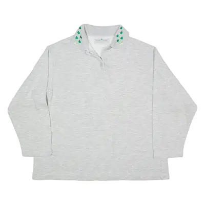 OOCHI VERDI Sweatshirt Grey Collared 90s Womens M