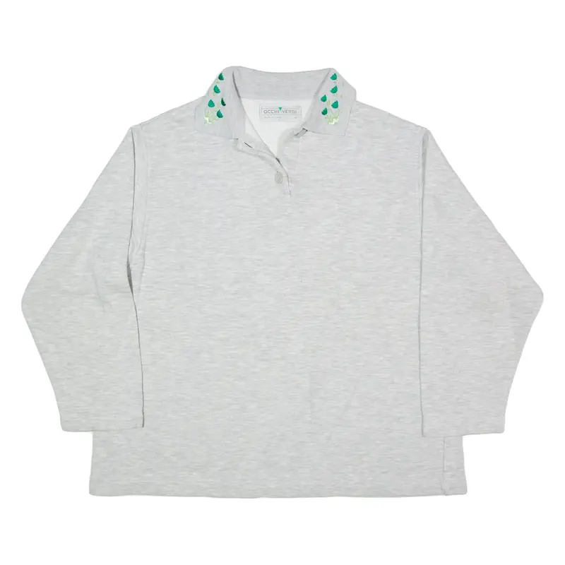 OOCHI VERDI Sweatshirt Grey Collared 90s Womens M