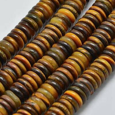 Natural Tiger Eye Heishi Beads Strands