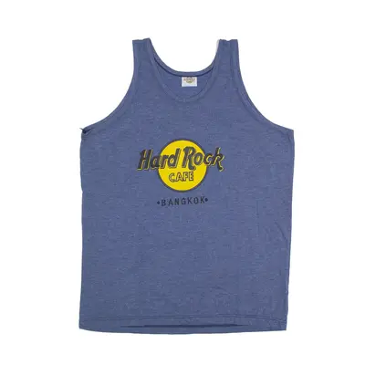 HARD ROCK CAFE Bangkok USA T-Shirt Blue Short Sleeve Mens L