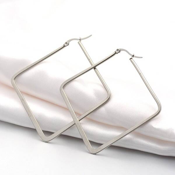 Tarnish Resistant 304 Stainless Steel Angular Hoop Earrings