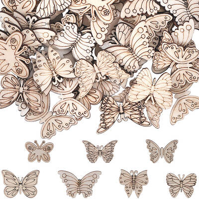 200Pcs Laser Cut Wood Shapes