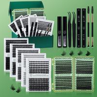 Eyelash Extension Kit, 280pcs/set False Eyelash with 2 Glue & 2 Eyelash Remover & 2 Tweezers & 2 Brushes, Professional Eye Ma...