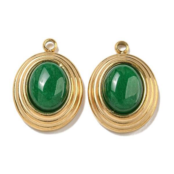 Natural Green Jade Dyed Pendants