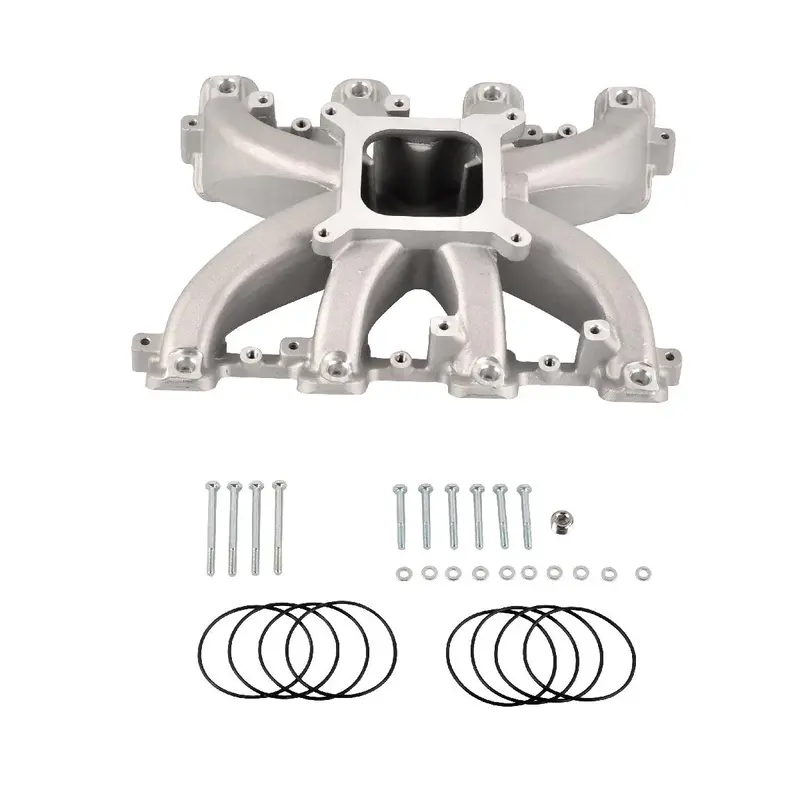 Satin Aluminum Engine Intake Manifold Single Plane EFI