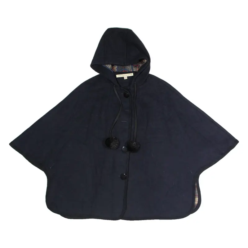 FRENCH CONNECTION Poncho Womens Jacket Blue Hooded M