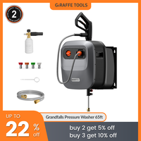 Giraffe Tools Grandfalls Pressure Washer G20 Pro 2400 PSI 2.0 GPM with 65FT Hose Reel, 4 Nozzles for Floor, Cars, Patios & Mo...