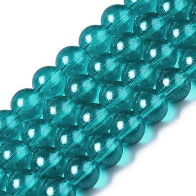 Transparent Spray Painted Glass Bead Strands