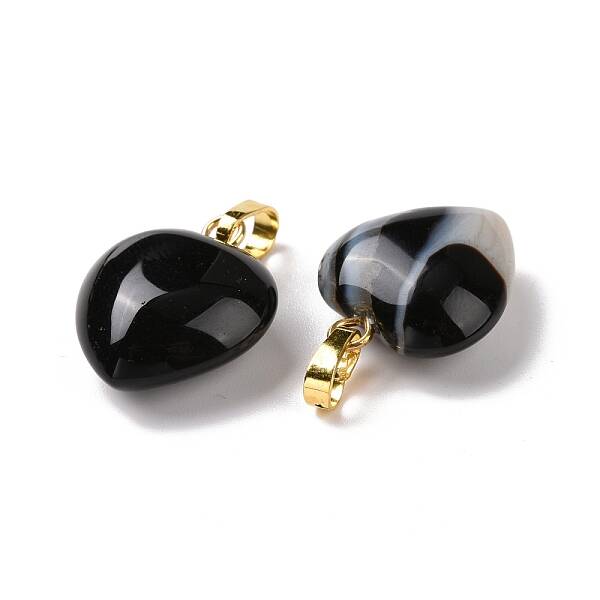 Natural Black Agate Pendants