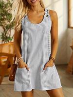 Women's Striped Print Tank Dress, Casual Sleeveless Dress for Daily Wear, Ladies Clothes for All Seasons, Dresses for Women, ...