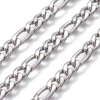 Tarnish Resistant 304 Stainless Steel Figaro Chains